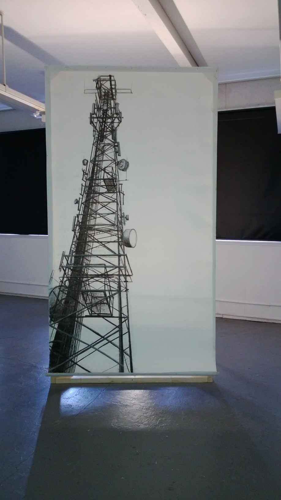 'Portal' Charcoal on Fabriano mounted on timber frame. 9ft x 4ft